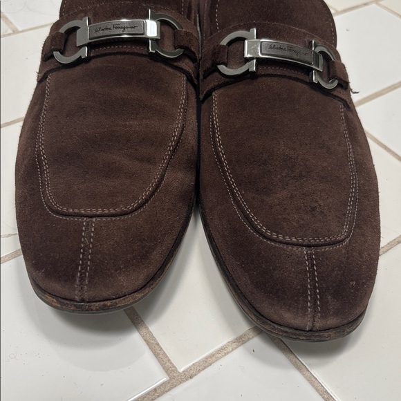 Salvatore Ferragamo Dark Brown Suede Loafers - Picture 4 of 4